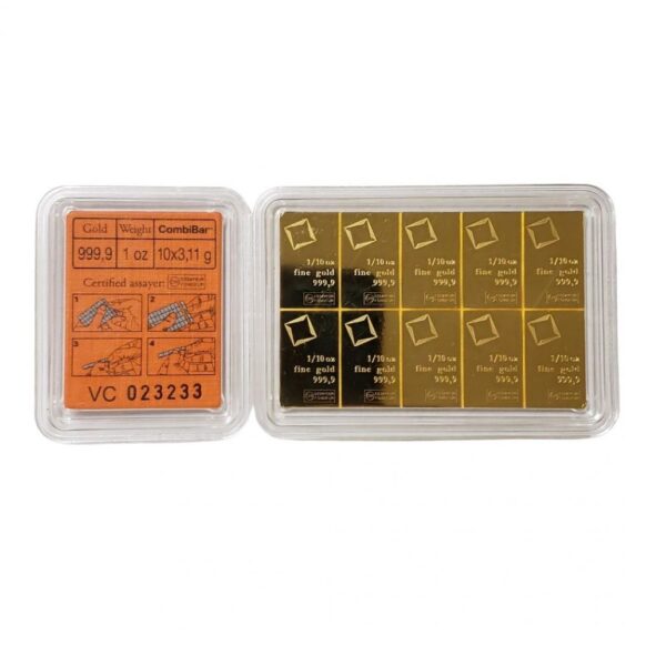 Valcambi Suisse Combibar Gold Bar Back