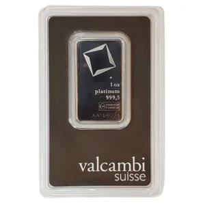 Valcambi Suisse Platinum Bar Front